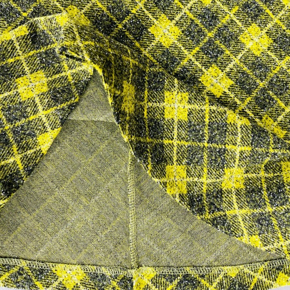 NWT! ZARA plaid mini skirt yellow-green check wool | schoolgirl style Size Small - Picture 7 of 10